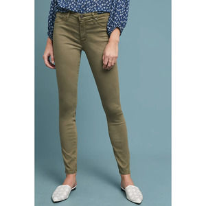 Anthropologie AG The Abbey Sateen Mid-Rise Cotton + Modal Skinny Ankle Jeans